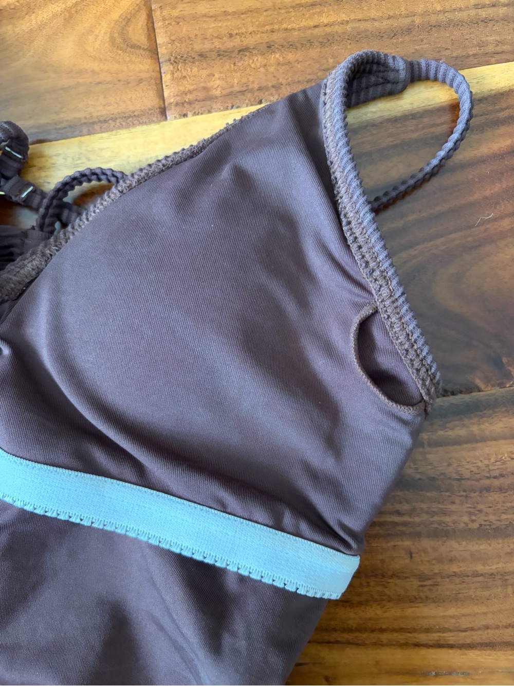 Billabong women’s One-Piece Swimsuit size Small brown ribbed - Picture 8 of 10